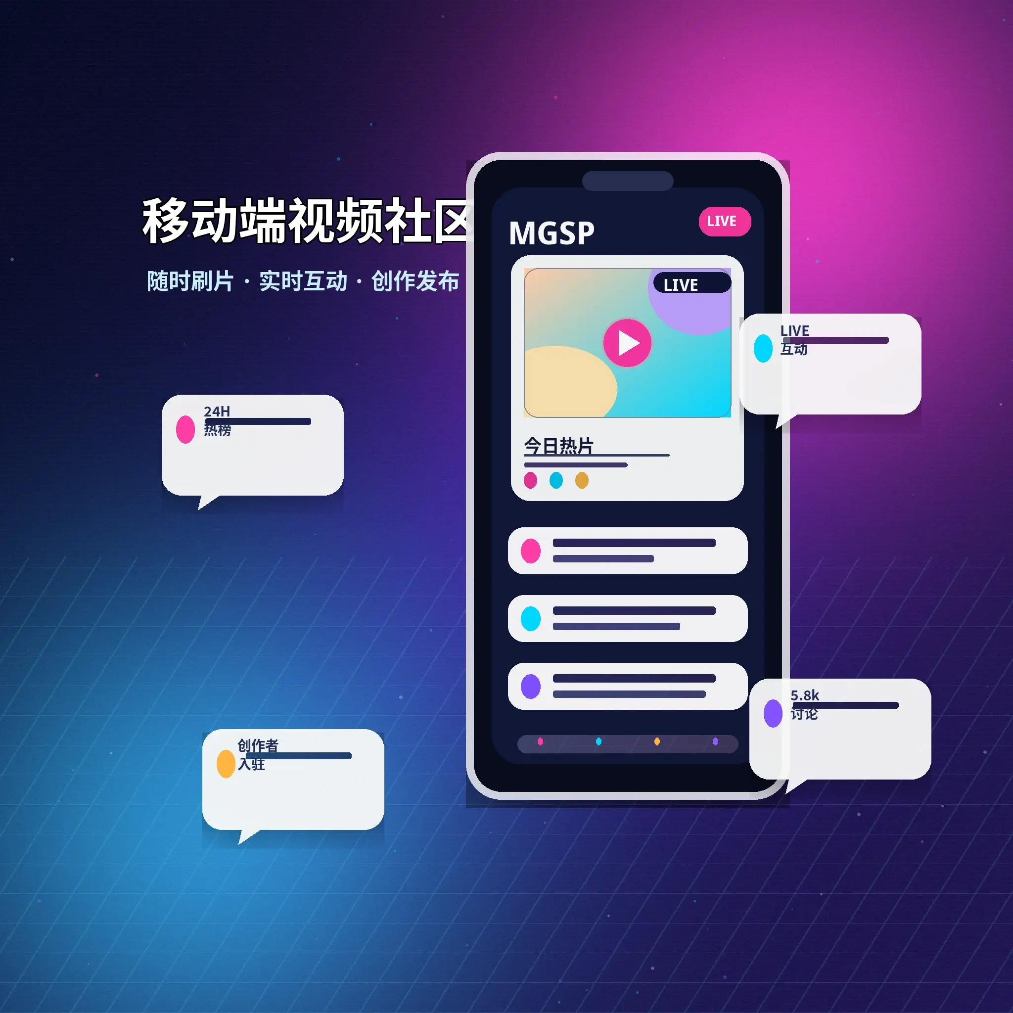蘑菇视频APP移动端内容浏览与创作服务